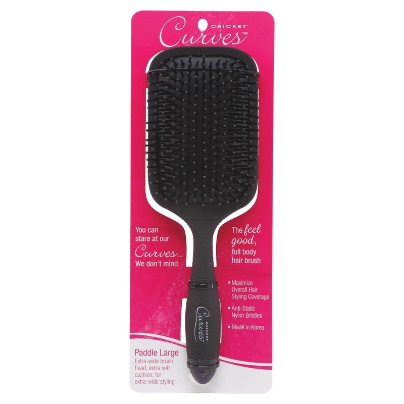Cricket Curves Paddle Hair Brush â€“ Large Wide Detangling Hairbrush for Women & Men â€“ Ideal for Curly, Thick, and Wet â€“ Smooth Glide Styling for All Types â€“ Comfortable Grip Handle - Image 4